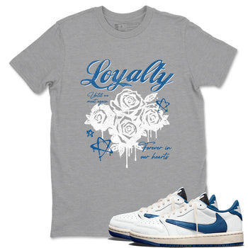 Sneaker Threads – Sneaker Threads To Match Air Jordan 1 Travis Scott Fragment Shoes – Loyalty Tee Heather Grey 1