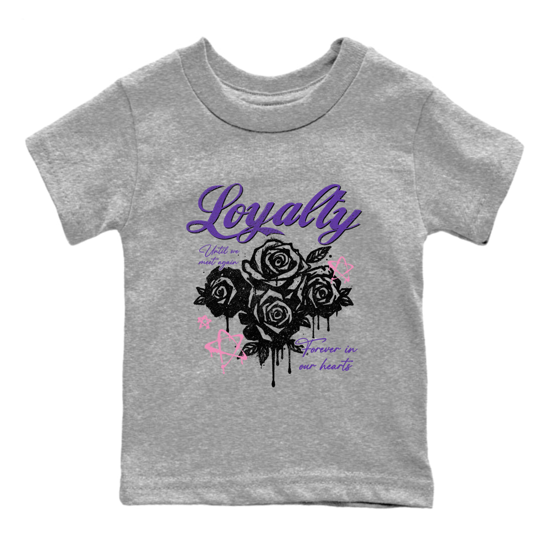 Sneaker match tees – Sneaker Tees To Match Air Jordan 11 Canyon Purple Shoes – Loyalty Kids T-Shirt Heather Grey 2