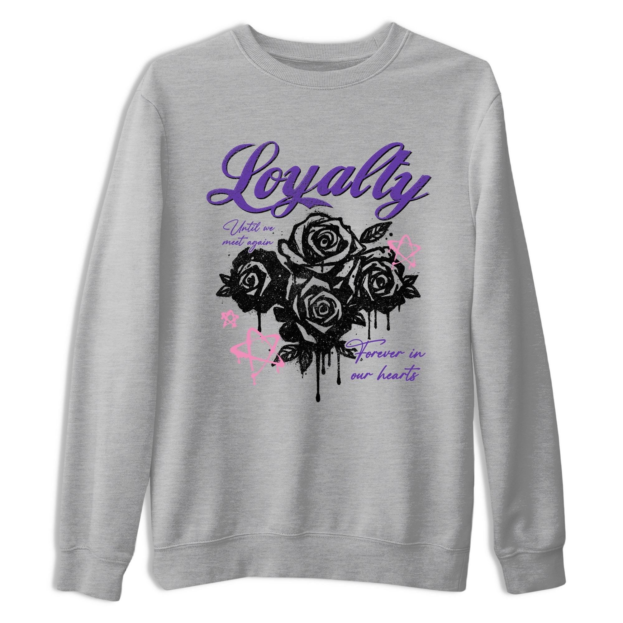Sneaker match tees – Sneaker Tees To Match Air Jordan 11 Canyon Purple Shoes – Loyalty Tee Heather Grey 2