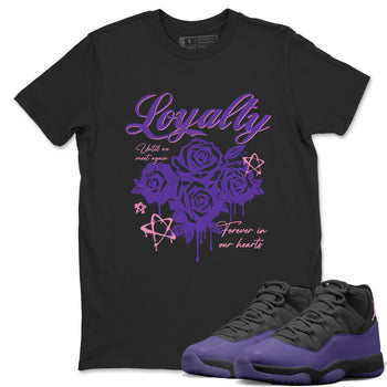 Sneaker match tees – Sneaker Tees To Match Air Jordan 11 Canyon Purple Shoes – Loyalty Tee Black 1