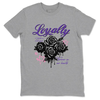 Sneaker match tees – Sneaker Tees To Match Air Jordan 11 Canyon Purple Shoes – Loyalty Tee Heather Grey 2