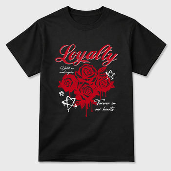 Sneaker match tees – Sneaker Tees To Match Air Jordan 13 University Red Shoes – Loyalty Tee Black 2