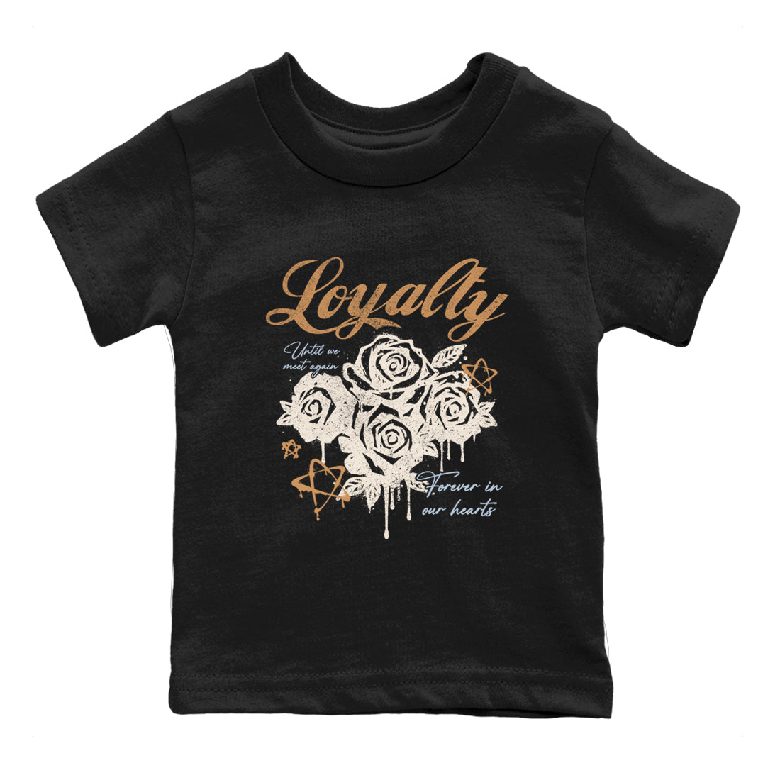 Sneaker match tees – Sneaker Tees To Match Air Jordan 3 Champagne and Oysters Shoes – Loyalty Kids T-Shirt Black 2