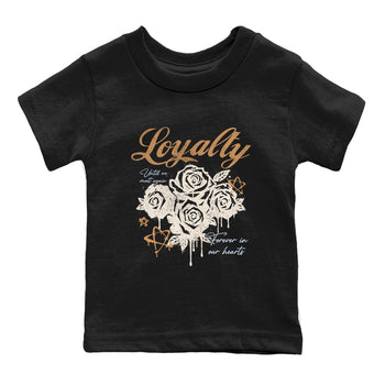 Sneaker match tees – Sneaker Tees To Match Air Jordan 3 Champagne and Oysters Shoes – Loyalty Kids T-Shirt Black 2