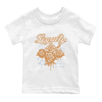 Sneaker match tees – Sneaker Tees To Match Air Jordan 3 Champagne and Oysters Shoes – Loyalty Kids T-Shirt White 2