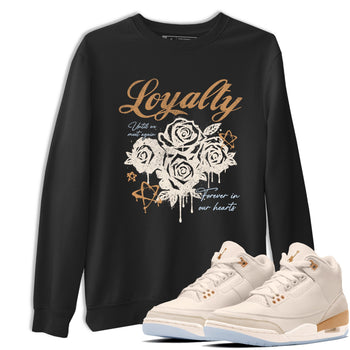 Sneaker match tees – Sneaker Tees To Match Air Jordan 3 Champagne and Oysters Shoes – Loyalty Tee Black 1