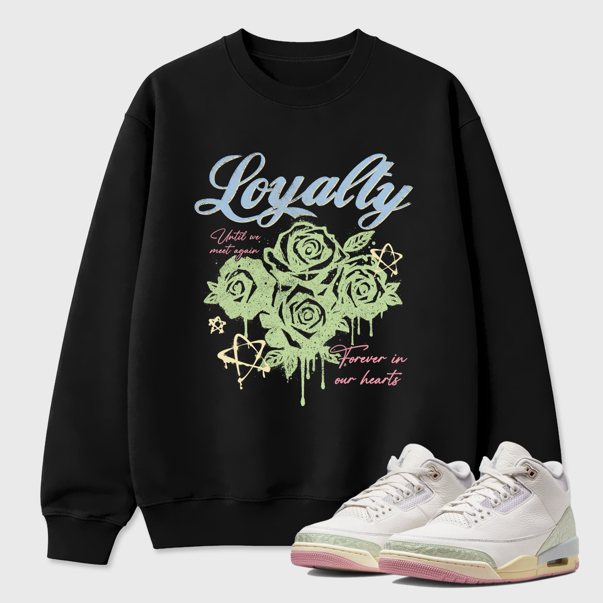 Sneaker match tees – Sneaker Tees To Match Air Jordan 3 Jade Aura Shoes – Loyalty Tee Black 1