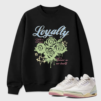 Sneaker match tees – Sneaker Tees To Match Air Jordan 3 Jade Aura Shoes – Loyalty Tee Black 1