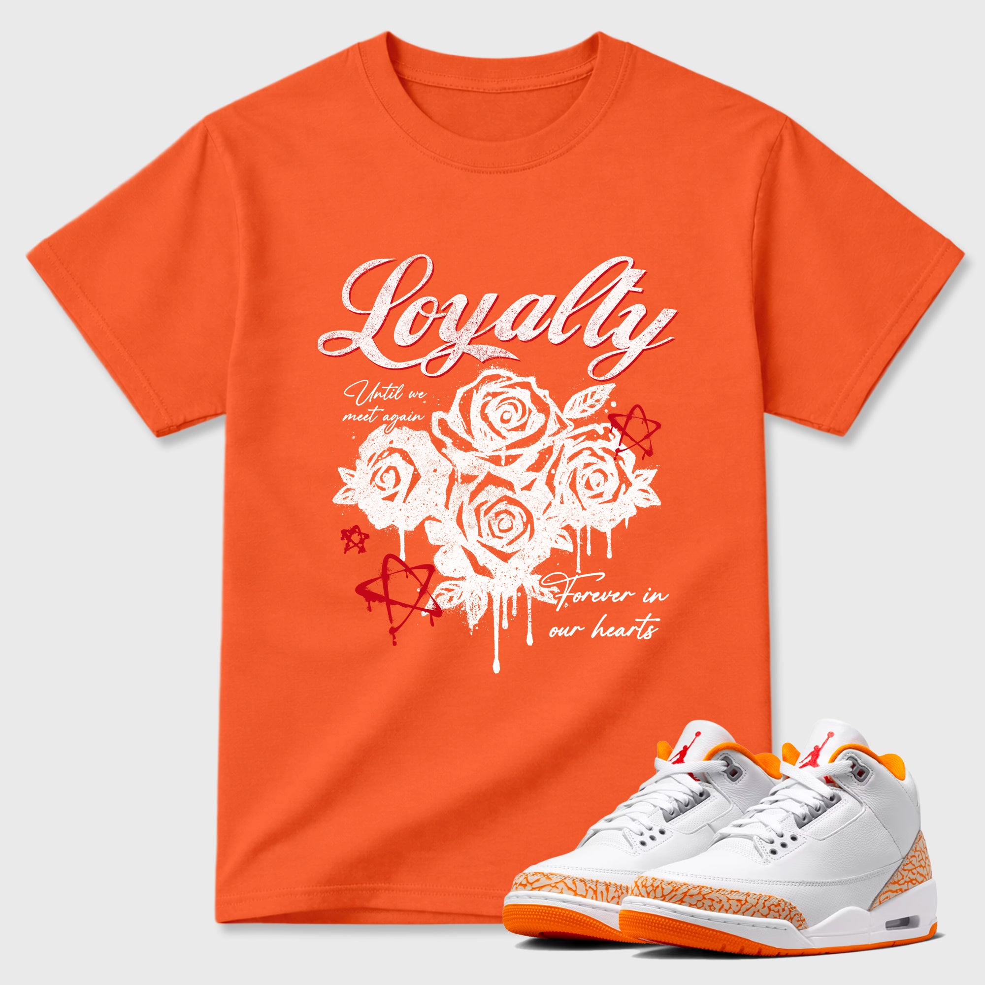 Sneaker match tees – Sneaker Tees To Match Air Jordan 3 Orange Citrus Shoes – Loyalty Tee Orange 1