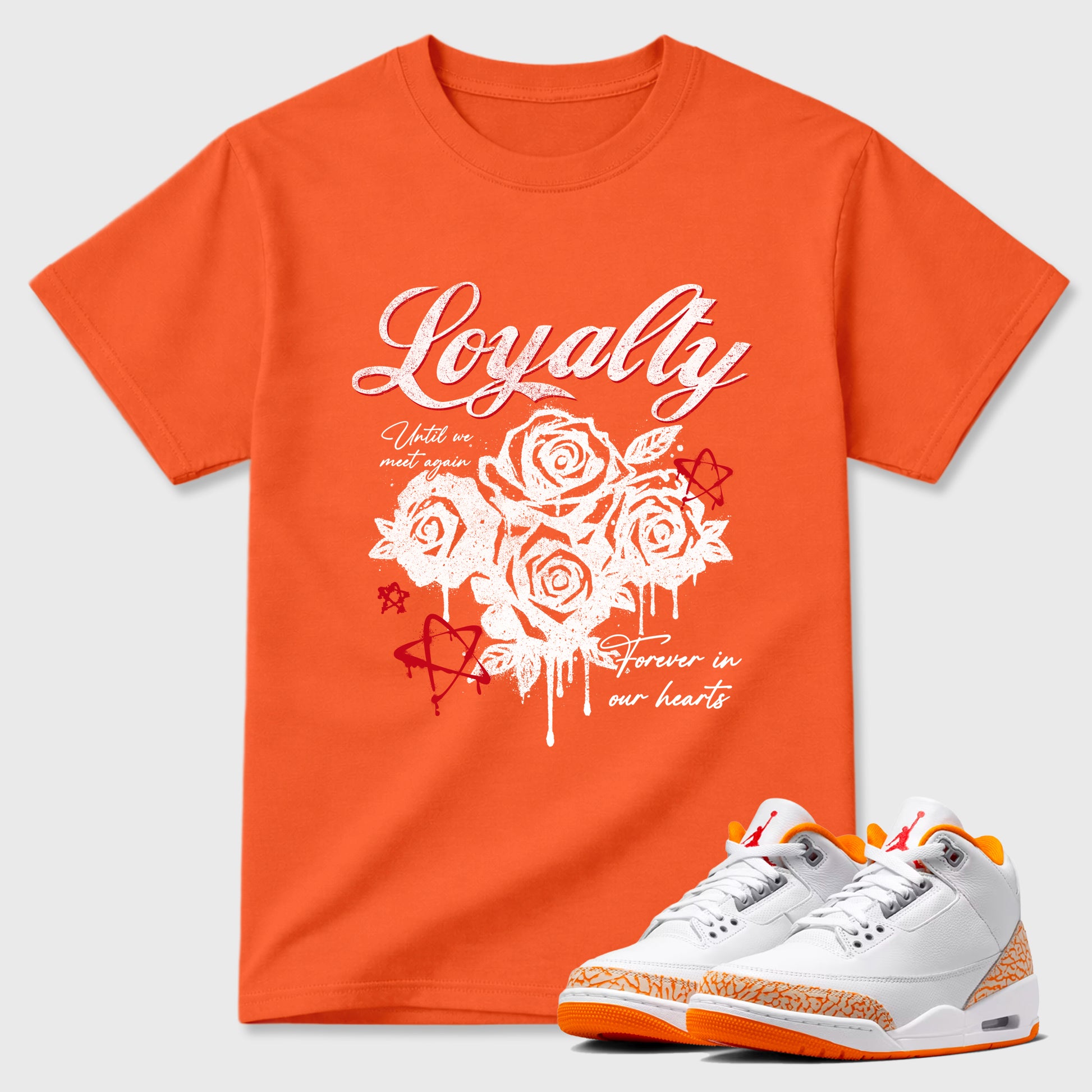 Sneaker match tees – Sneaker Tees To Match Air Jordan 3 Orange Citrus Shoes – Loyalty Tee Orange 1