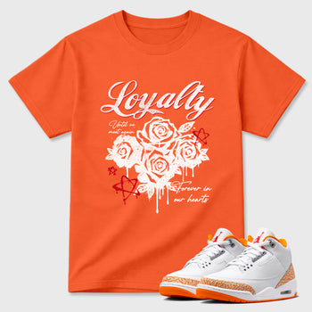Sneaker match tees – Sneaker Tees To Match Air Jordan 3 Orange Citrus Shoes – Loyalty Tee Orange 1