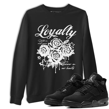 Best Sneakerfit graphic tee – Sneaker Tees To Match Air Jordan 4 Retro Black Cat Sneakers – Loyalty Tee Black 1
