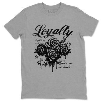 Best Sneakerfit graphic tee – Sneaker Tees To Match Air Jordan 4 Retro Black Cat Sneakers – Loyalty Tee Heather Grey 2