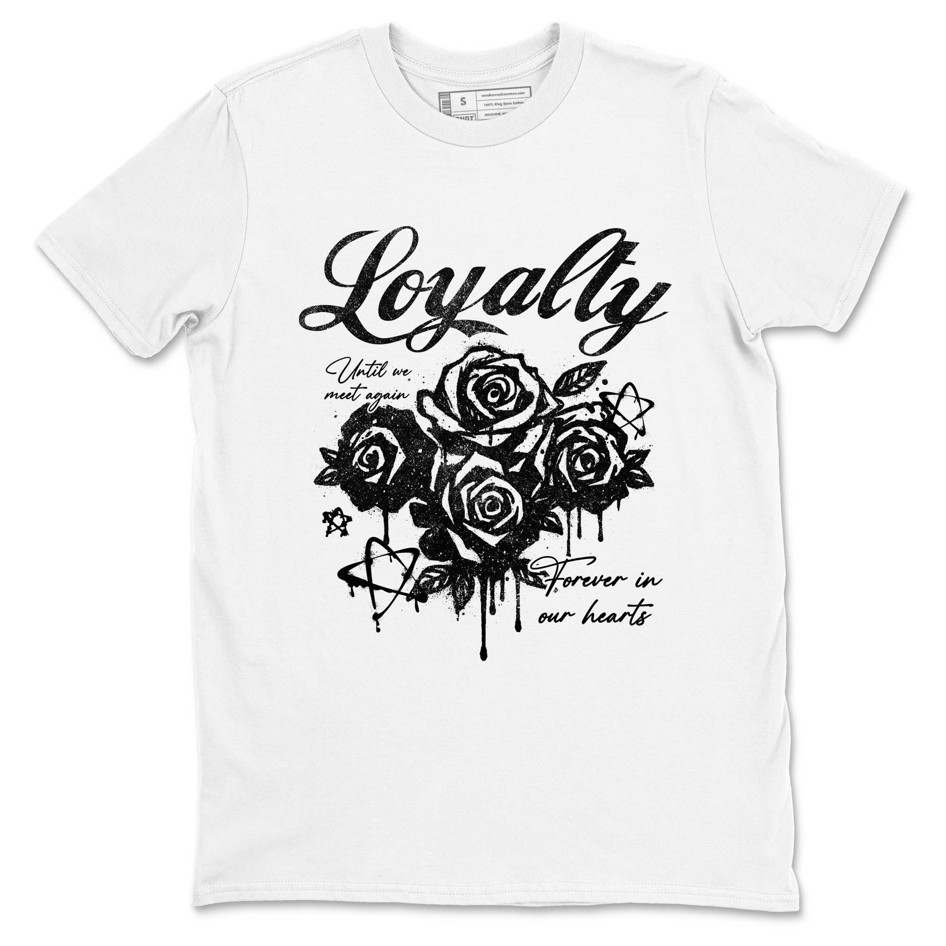 Best Sneakerfit graphic tee – Sneaker Tees To Match Air Jordan 4 Retro Black Cat Sneakers – Loyalty Tee White 2