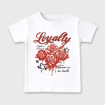 Sneaker match tees – Sneaker Tees To Match Air Jordan 4 Brick After Brick Shoes – Loyalty Kids T-Shirt White 2