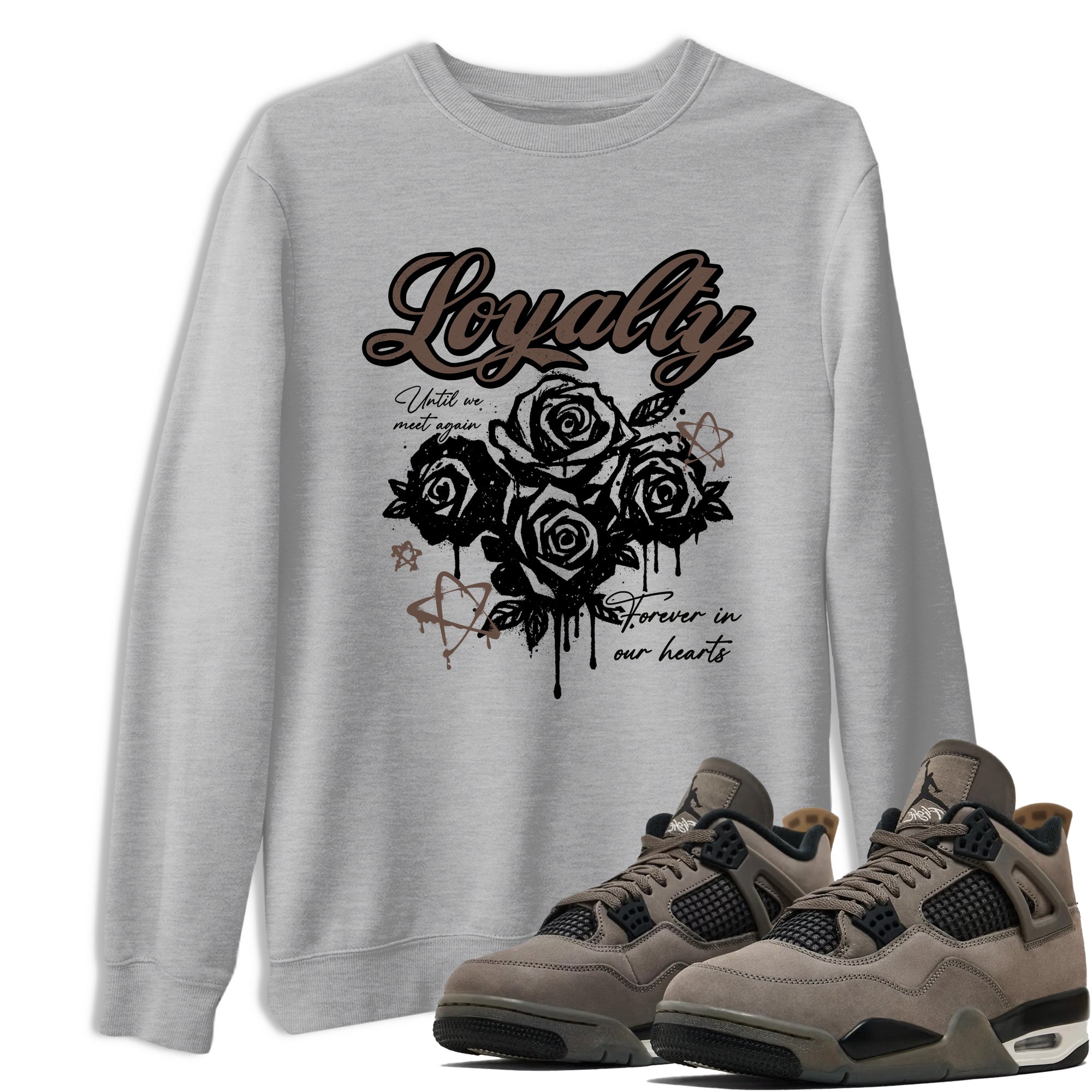 Sneaker match tees – Sneaker Tees To Match Air Jordan 4 Cave Stone Shoes – Loyalty Tee Heather Grey 1