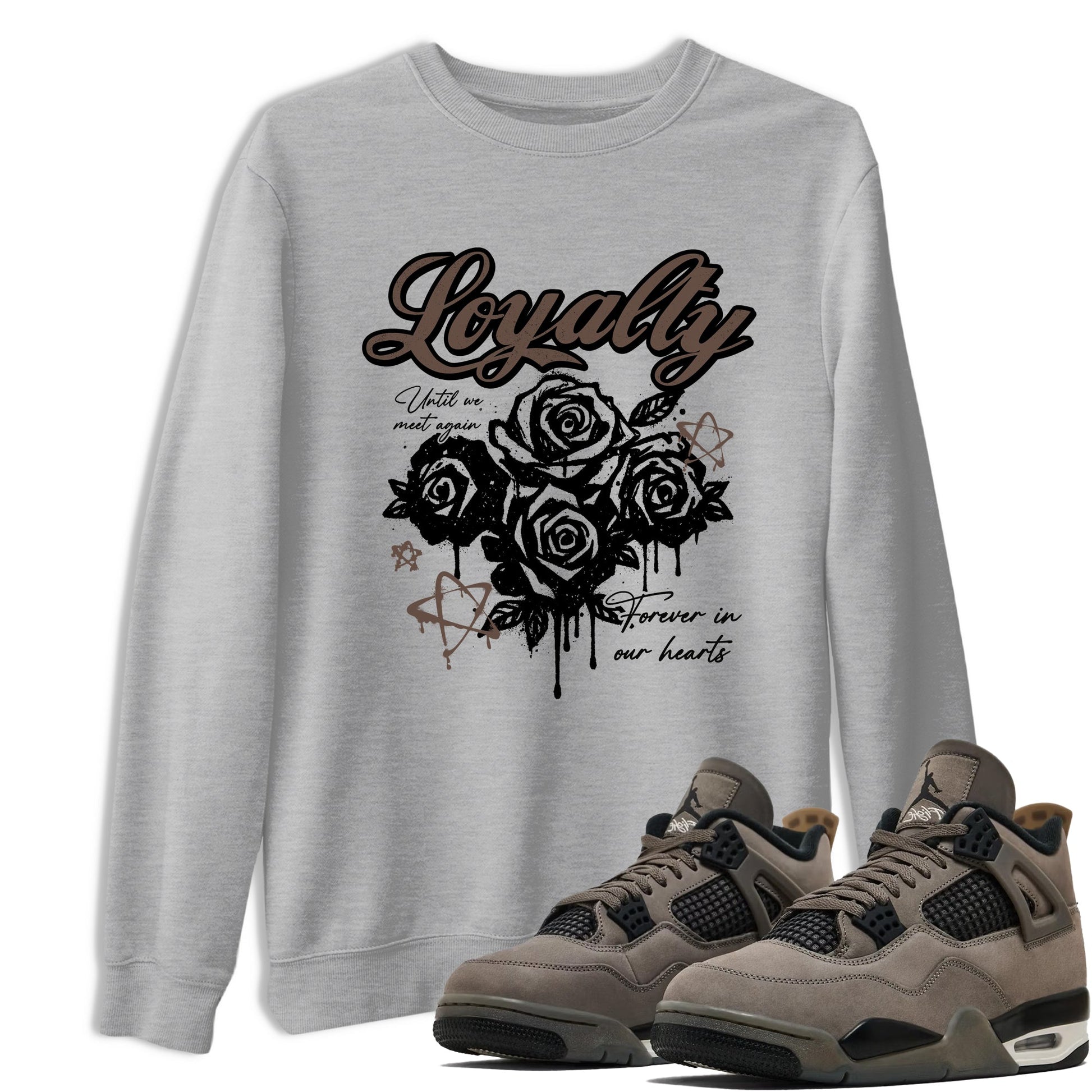 Sneaker match tees – Sneaker Tees To Match Air Jordan 4 Cave Stone Shoes – Loyalty Tee Heather Grey 1