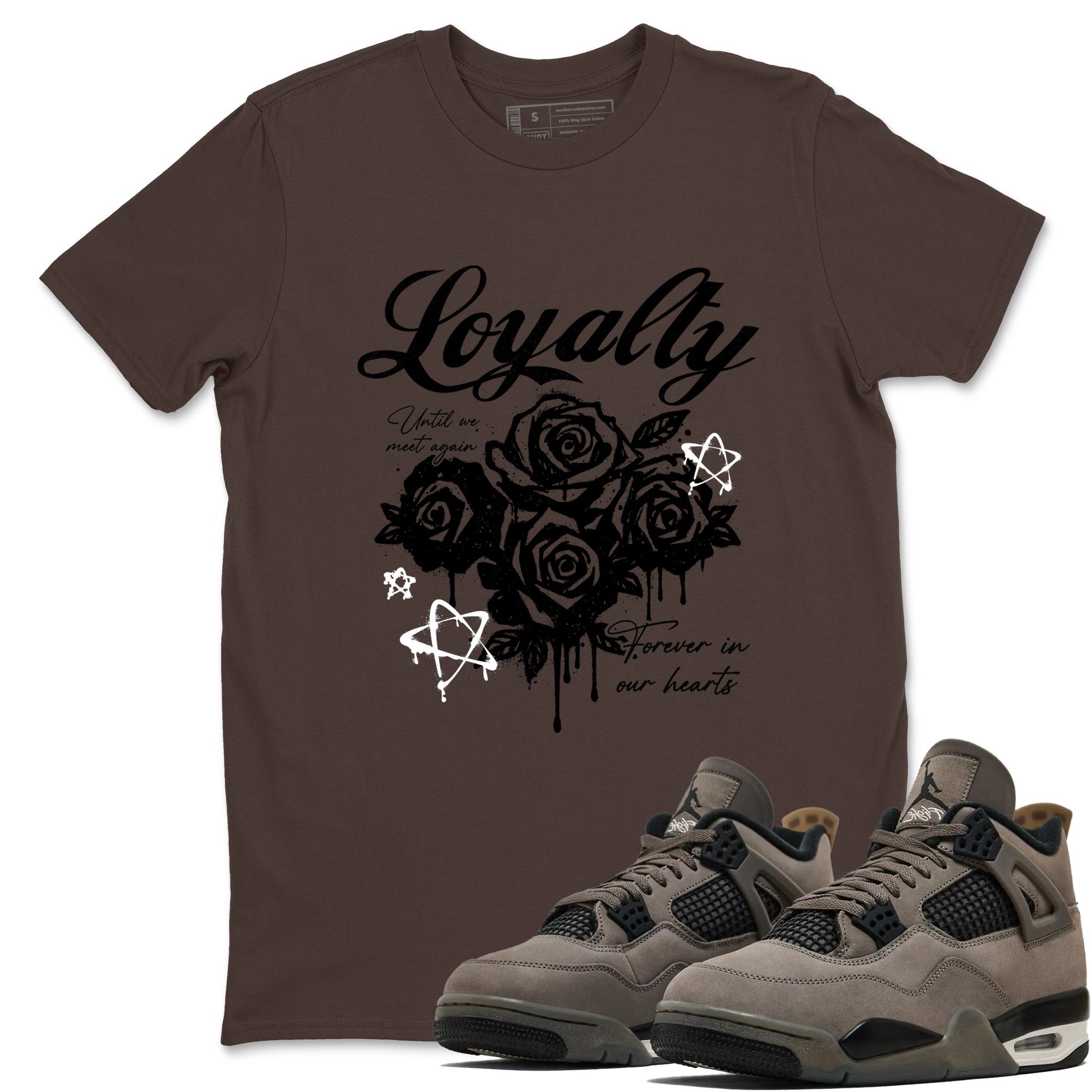 Sneaker match tees – Sneaker Tees To Match Air Jordan 4 Cave Stone Shoes – Loyalty Tee Dark Chocolate 1