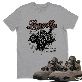 Sneaker match tees – Sneaker Tees To Match Air Jordan 4 Cave Stone Shoes – Loyalty Tee Heather Grey 1