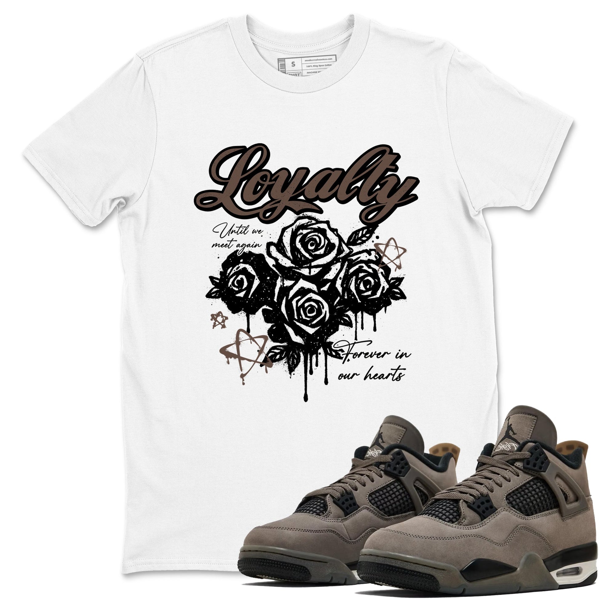 Sneaker match tees – Sneaker Tees To Match Air Jordan 4 Cave Stone Shoes – Loyalty Tee White 1