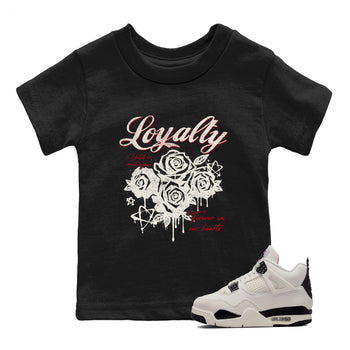 Sneaker match tees – Sneaker Tees To Match Air Jordan 4 Flight Club Shoes – Loyalty Kids T-Shirt Black 1