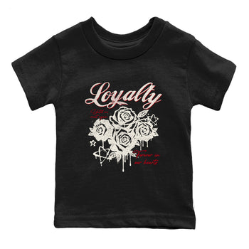 Sneaker match tees – Sneaker Tees To Match Air Jordan 4 Flight Club Shoes – Loyalty Kids T-Shirt Black 2