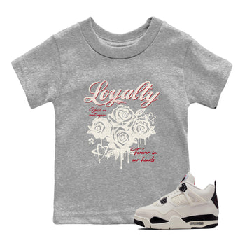 Sneaker match tees – Sneaker Tees To Match Air Jordan 4 Flight Club Shoes – Loyalty Kids T-Shirt Heather Grey 1