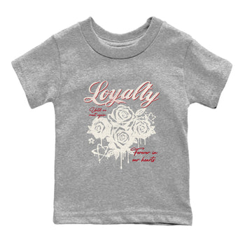 Sneaker match tees – Sneaker Tees To Match Air Jordan 4 Flight Club Shoes – Loyalty Kids T-Shirt Heather Grey 2