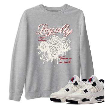 Sneaker match tees – Sneaker Tees To Match Air Jordan 4 Flight Club Shoes – Loyalty Tee Heather Grey 1