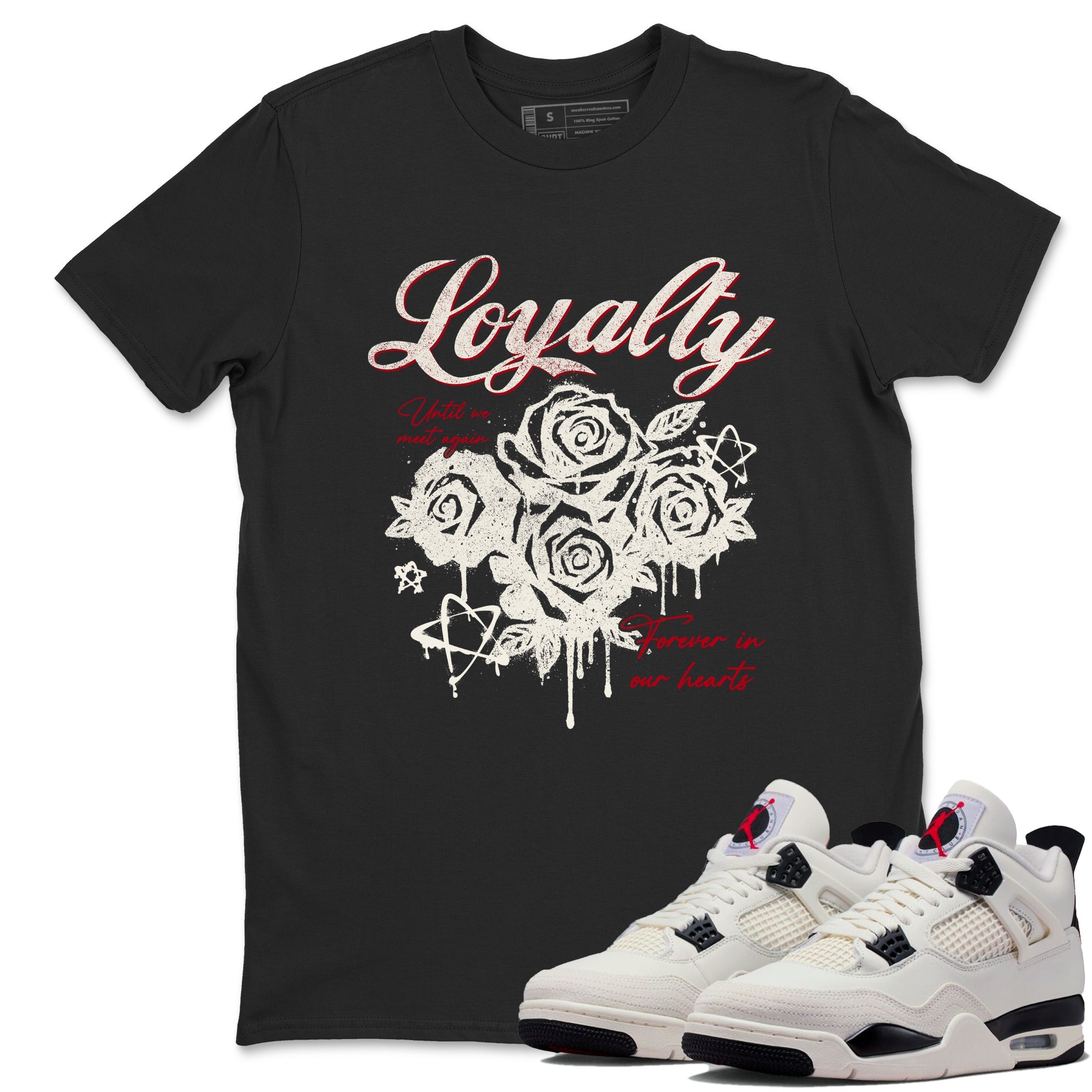 Sneaker match tees – Sneaker Tees To Match Air Jordan 4 Flight Club Shoes – Loyalty Tee Black 1