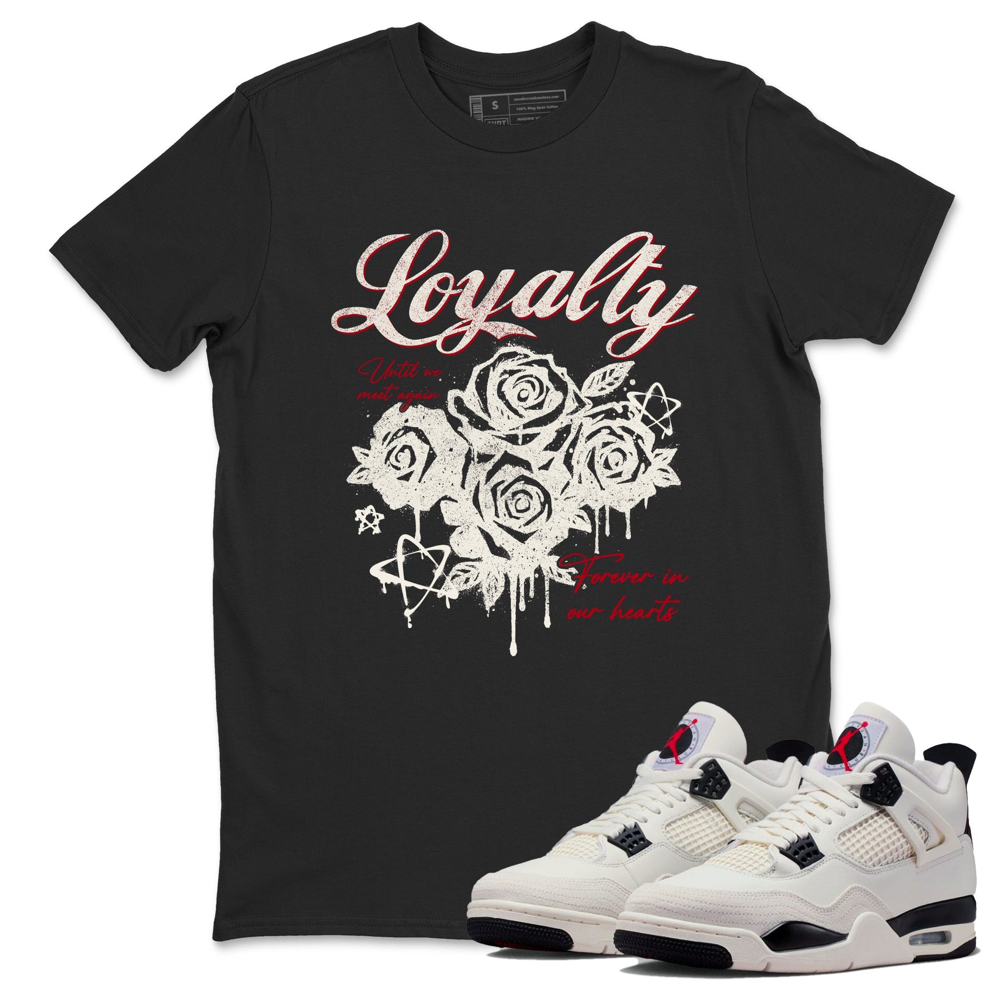 Sneaker match tees – Sneaker Tees To Match Air Jordan 4 Flight Club Shoes – Loyalty Tee Black 1