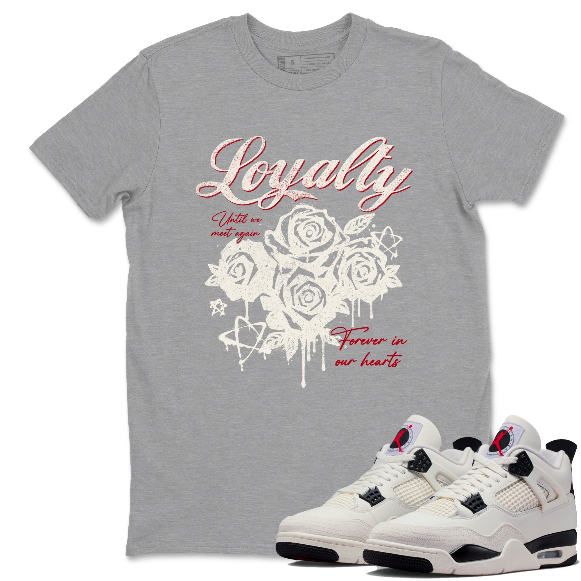Sneaker match tees – Sneaker Tees To Match Air Jordan 4 Flight Club Shoes – Loyalty Tee Heather Grey 1