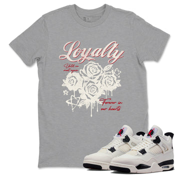 Sneaker match tees – Sneaker Tees To Match Air Jordan 4 Flight Club Shoes – Loyalty Tee Heather Grey 1