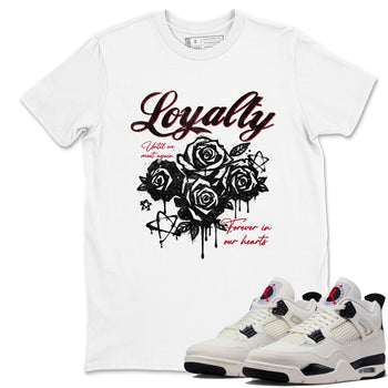 Sneaker match tees – Sneaker Tees To Match Air Jordan 4 Flight Club Shoes – Loyalty Tee White 1
