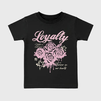 Sneaker match tees – Sneaker Tees To Match Air Jordan 4 Iced Carmine Shoes – Loyalty Kids T-Shirt Black 2
