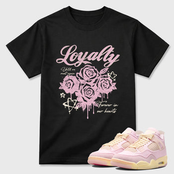 Sneaker match tees – Sneaker Tees To Match Air Jordan 4 Iced Carmine Shoes – Loyalty Tee Black 1