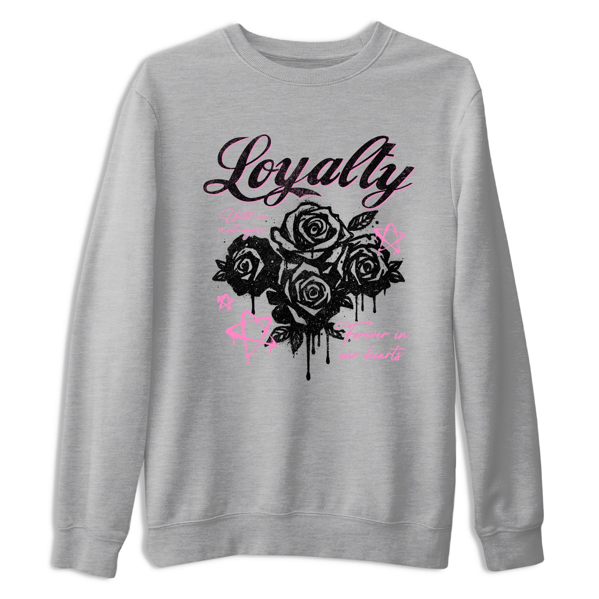 Perfect Valentine's Day Gifts graphic tee  – Sneaker Tees To Match Air Jordan 4 Pink Thunder – Loyalty Tee Heather Grey 2
