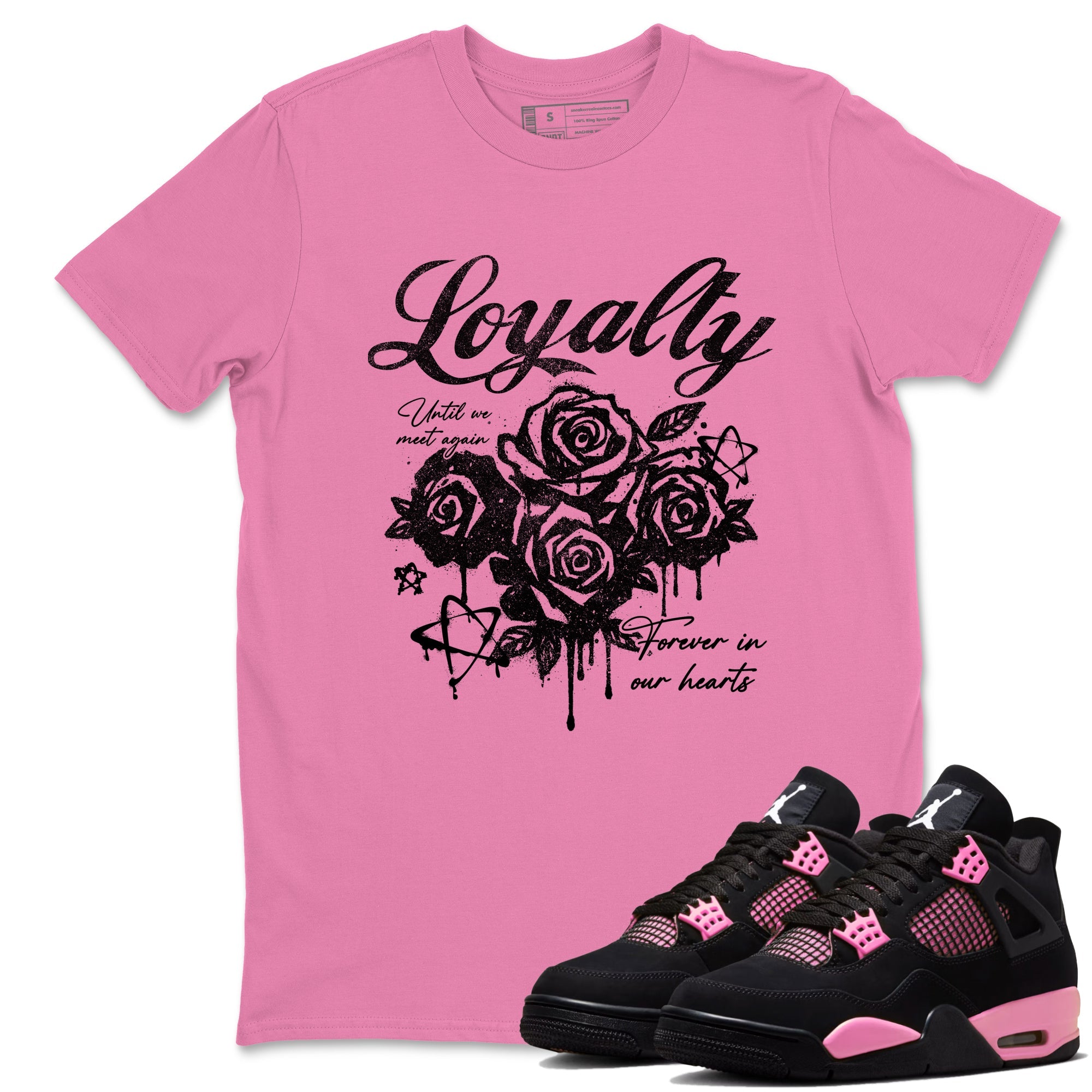 Perfect Valentine's Day Gifts graphic tee  – Sneaker Tees To Match Air Jordan 4 Pink Thunder – Loyalty Tee Bubble Gum 1
