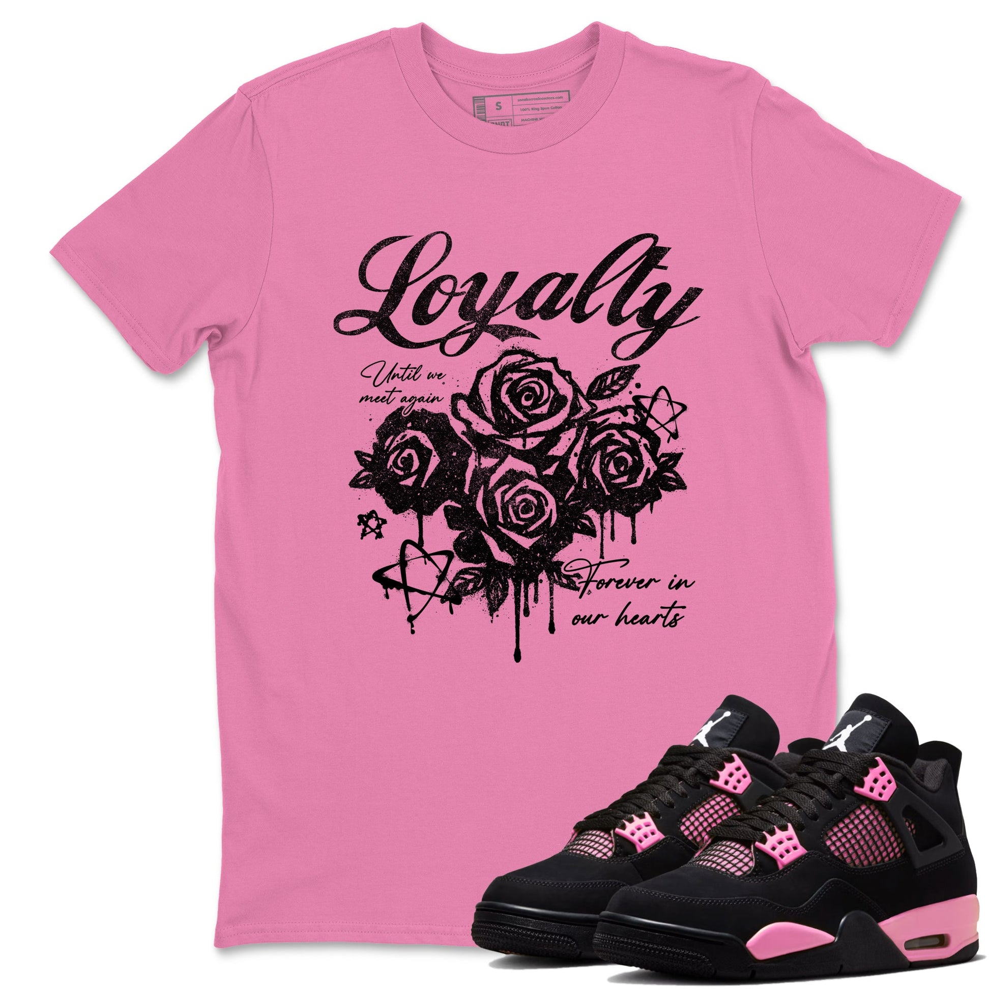 Perfect Valentine's Day Gifts graphic tee  – Sneaker Tees To Match Air Jordan 4 Pink Thunder – Loyalty Tee Bubble Gum 1