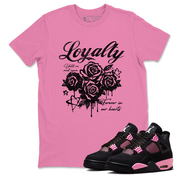 Perfect Valentine's Day Gifts graphic tee  – Sneaker Tees To Match Air Jordan 4 Pink Thunder – Loyalty Tee Bubble Gum 1