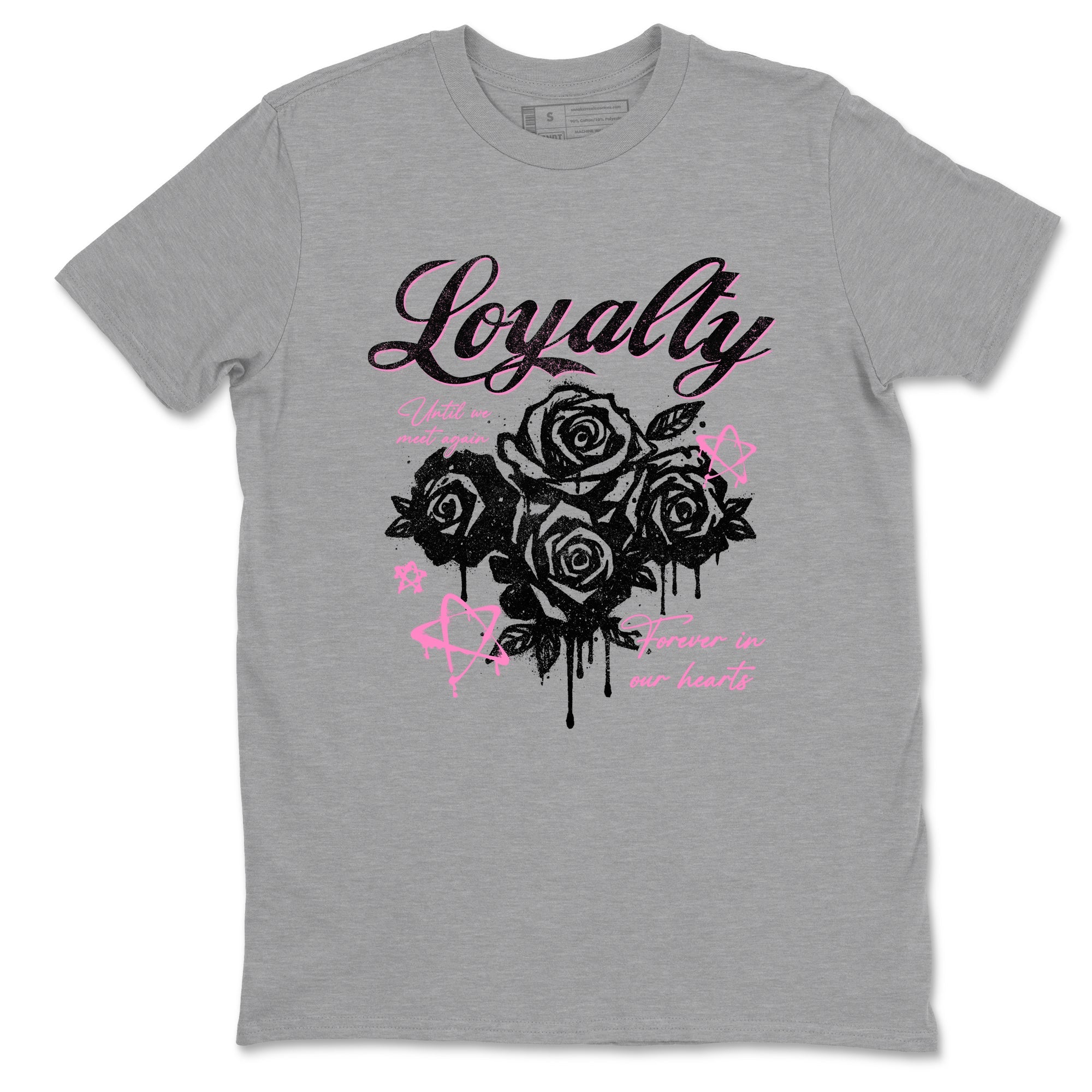 Perfect Valentine's Day Gifts graphic tee  – Sneaker Tees To Match Air Jordan 4 Pink Thunder – Loyalty Tee Heather Grey 2