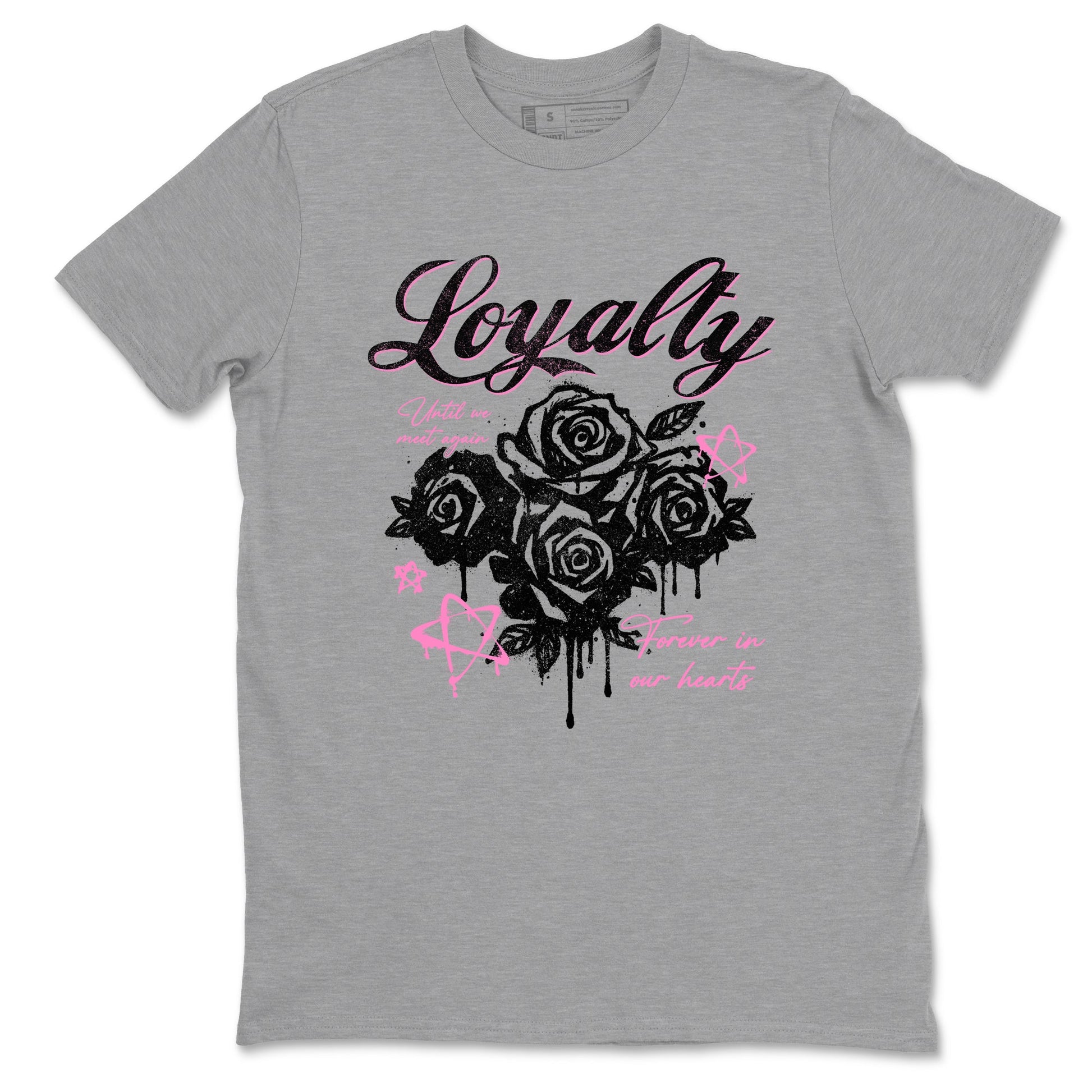 Perfect Valentine's Day Gifts graphic tee  – Sneaker Tees To Match Air Jordan 4 Pink Thunder – Loyalty Tee Heather Grey 2