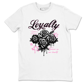 Perfect Valentine's Day Gifts graphic tee  – Sneaker Tees To Match Air Jordan 4 Pink Thunder – Loyalty Tee White 2