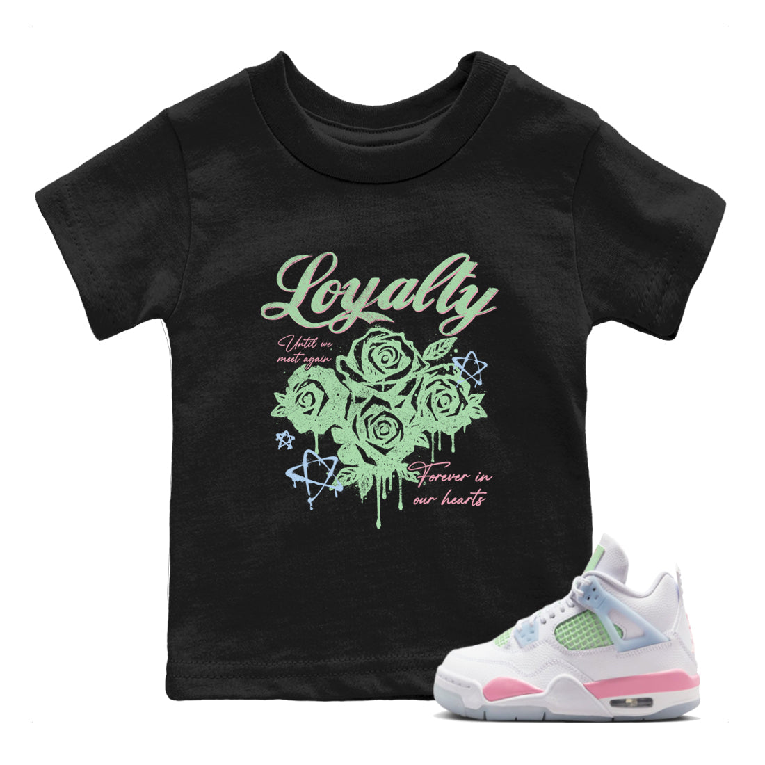 Best Sneakerfits graphic tee – Perfect Valentine's Day outfits to match Air Jordan 4 Valentines Day Kids – Loyalty Kids T-Shirt Black 1