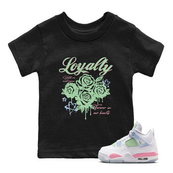 Best Sneakerfits graphic tee – Perfect Valentine's Day outfits to match Air Jordan 4 Valentines Day Kids – Loyalty Kids T-Shirt Black 1