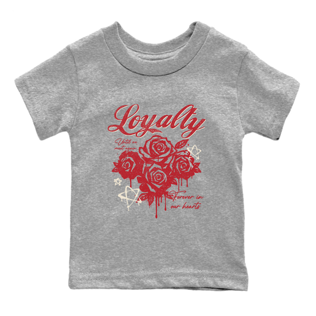 Sneaker match tees – Sneaker Tees To Match Air Jordan 4 Valentines Day Shoes – Loyalty Kids T-Shirt Heather Grey 2