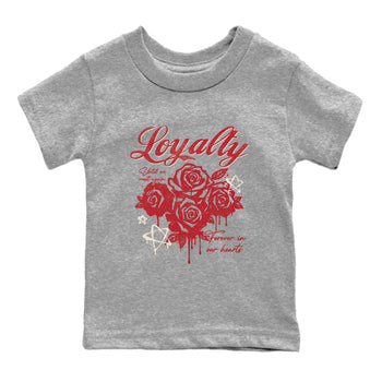 Sneaker match tees – Sneaker Tees To Match Air Jordan 4 Valentines Day Shoes – Loyalty Kids T-Shirt Heather Grey 2