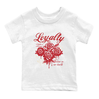 Sneaker match tees – Sneaker Tees To Match Air Jordan 4 Valentines Day Shoes – Loyalty Kids T-Shirt White 2