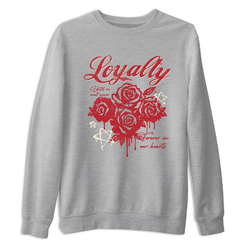 Sneaker match tees – Sneaker Tees To Match Air Jordan 4 Valentines Day Shoes – Loyalty Tee Heather Grey 2