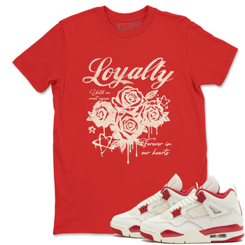 Sneaker match tees – Sneaker Tees To Match Air Jordan 4 Valentines Day Shoes – Loyalty Tee Red 1